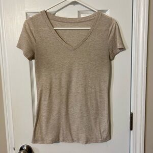 Mossimo Supply Co. Beige V-Neck Tee